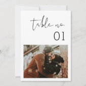 STELLAミニマリストのフォトテーブル番号5x7 招待状 (裏面)