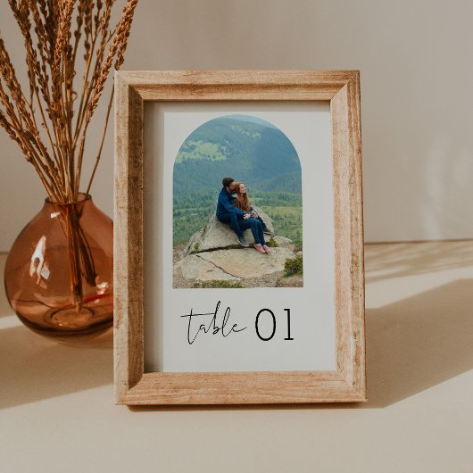 STELLAミニマリストのフォトテーブル番号5x7 招待状