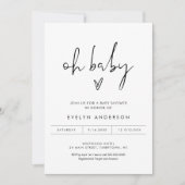 STELLAミニマリスト写真Ohベビーシャワー招待状 招待状 (正面)