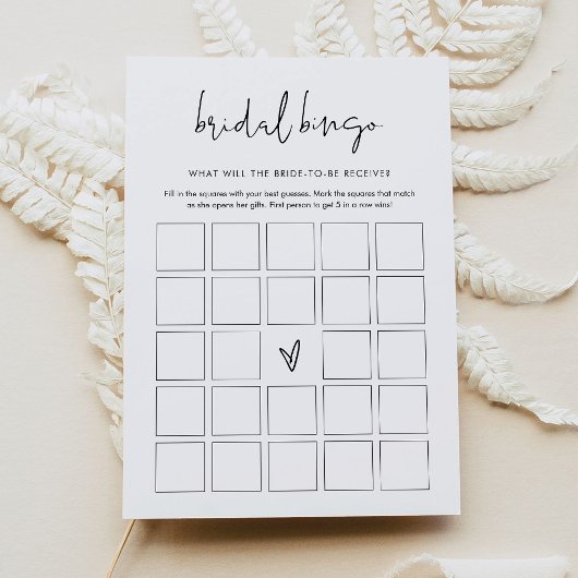 STELLAミニマルブライダルシャワービンゴゲーム 招待状