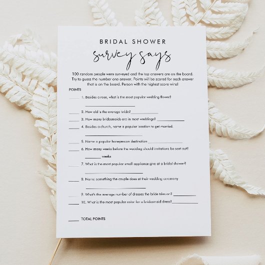 STELLAミニマルブライダルシャワー調査がゲームを発表 招待状