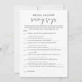 STELLAミニマルブライダルシャワー調査がゲームを発表 招待状 (正面)