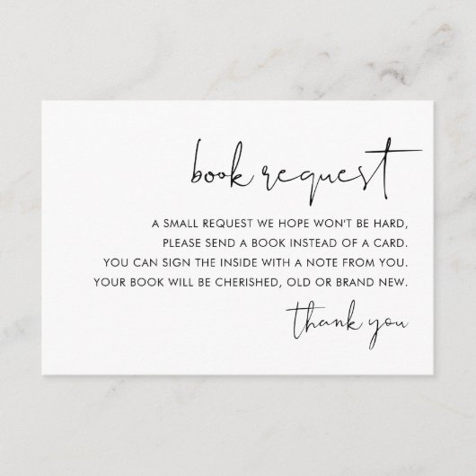 STELLAミニマルベビーブックリクエストの挿入 エンクロージャーカード (正面)