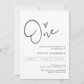 STELLAミニマルモダンリスト第1誕生日招待状 招待状 (正面)