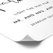 STELLAミニマル結婚リストのスパークラー送信サイン ポスター (角)