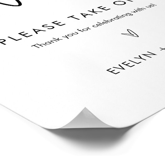 STELLAミニマル結婚式の引き出物標識 ポスター (角)