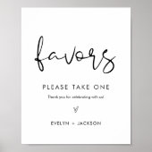 STELLAミニマル結婚式の引き出物標識 ポスター (正面)