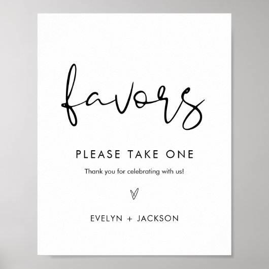 STELLAミニマル結婚式の引き出物標識 ポスター (正面)