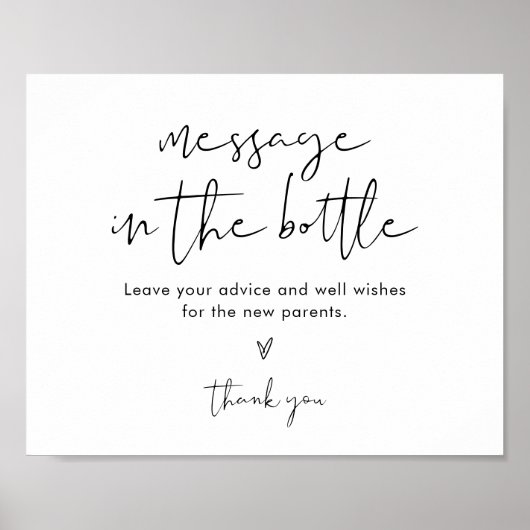 STELLAメッセージのボトルの赤ちゃんシャワー記号 ポスター (正面)