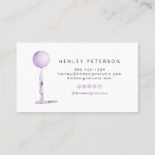 STELLAラベンダーパープルウォーター色パーティーバルーン 名刺 (裏面)