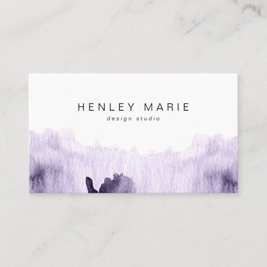 STELLAラベンダーパープルウォーター色パーティーバルーン 名刺 (正面)