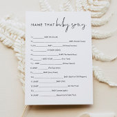 STELLA名前そのベビーソングゲームカード 招待状