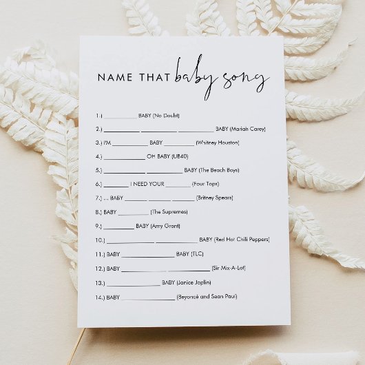 STELLA名前そのベビーソングゲームカード 招待状