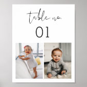 STELLA幼少期の写真テーブル番号カード5x7 ポスター (正面)