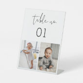 STELLA幼少期の写真テーブル番号カード5x7 台座サイン (正面)
