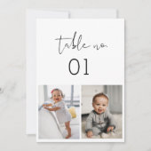 STELLA幼少期の写真テーブル番号カード5x7 招待状 (正面)