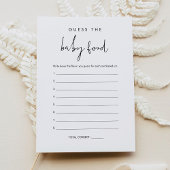 STELLA推測ベビーフードゲームカード 招待状