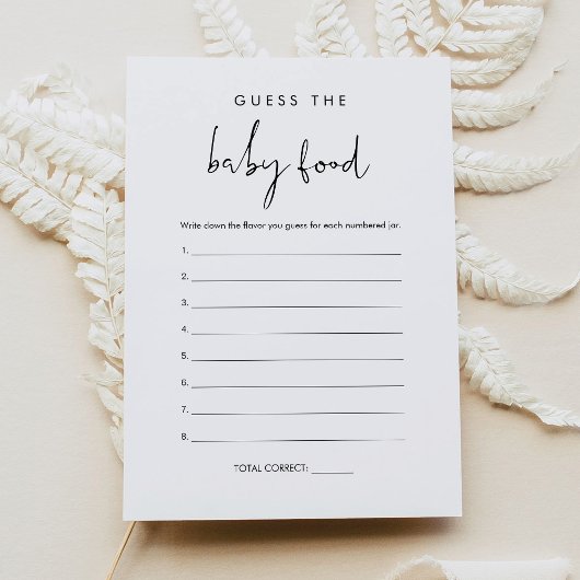 STELLA推測ベビーフードゲームカード 招待状