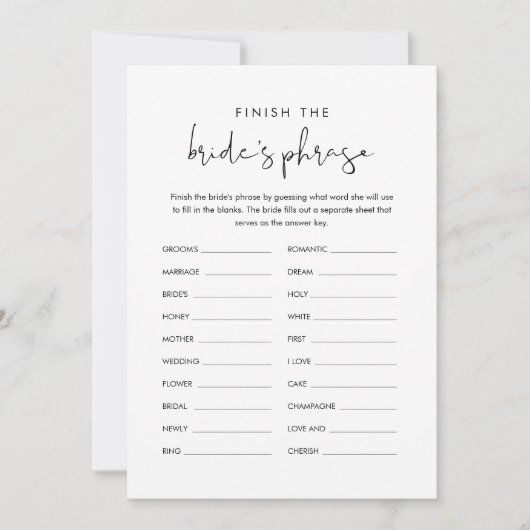 STELLA新婦のフレーズをブライダル 招待状 (正面)