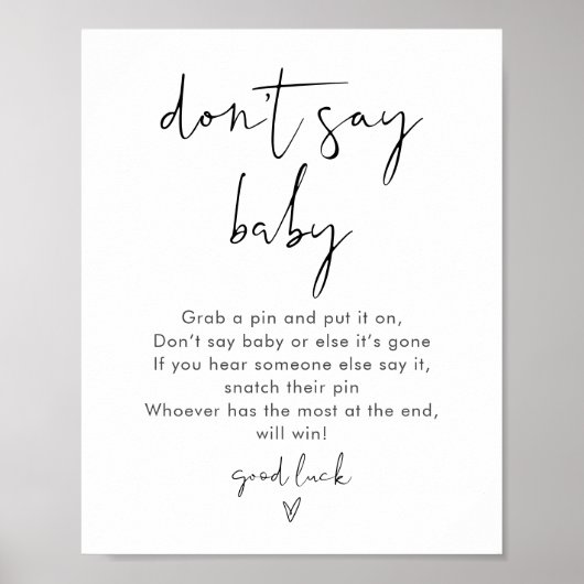 STELLA言わないベビーゲームサイン ポスター (正面)