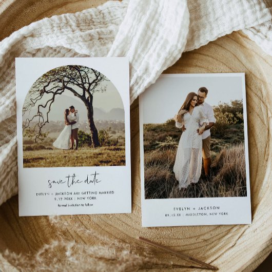 STELLA モダン Edgy Arch Photo Save The Date 招待状