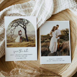 STELLA モダン Edgy Arch Photo Save The Date 招待状