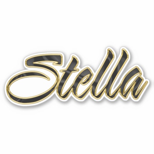 Stella black gold Lettering Aufkleber Sticker シール (正面)