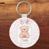 Stella | Custom Pink Teddy Bear Nursery Design  キーホルダー (正面)