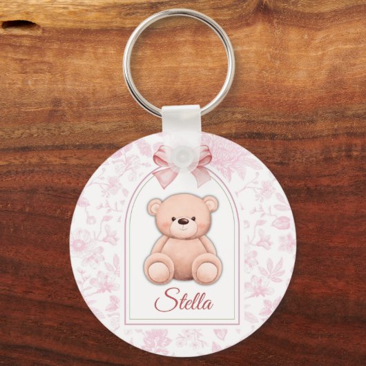 Stella | Custom Pink Teddy Bear Nursery Design  キーホルダー (正面)