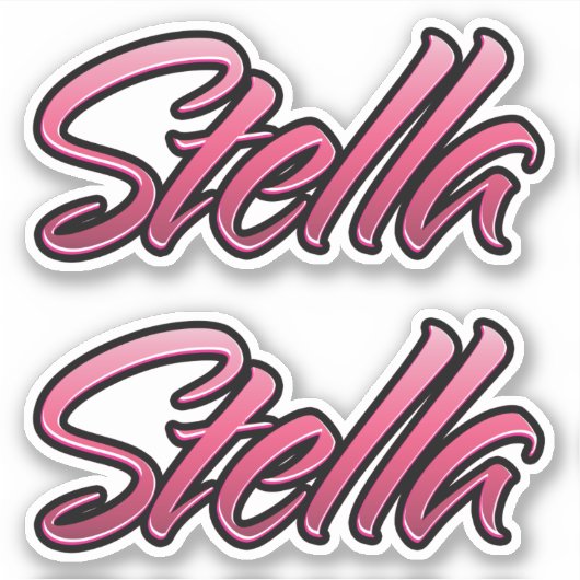 Stella faded pink Aufkleber Sticker Stickerset シール (正面)