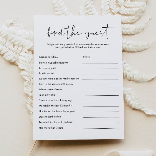 STELLA Find the Guestベビーまたはブライダルシャワーゲーム 招待状
