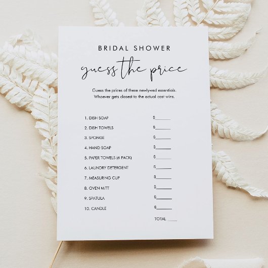 STELLA Guess the Right Priceブライダルシャワーゲーム 招待状