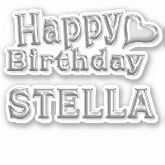 Stella Happy Birthday silver Aufkleber Sticker シール (正面)