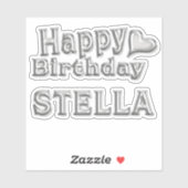 Stella Happy Birthday silver Aufkleber Sticker シール (シート)