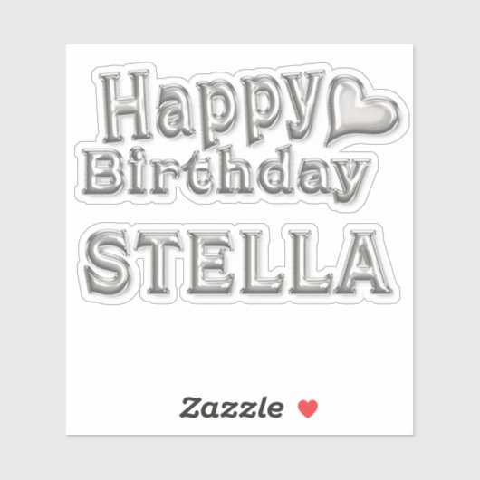 Stella Happy Birthday silver Aufkleber Sticker シール (シート)