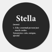 Stella Name Definition Funny D  ラウンドシール (正面)