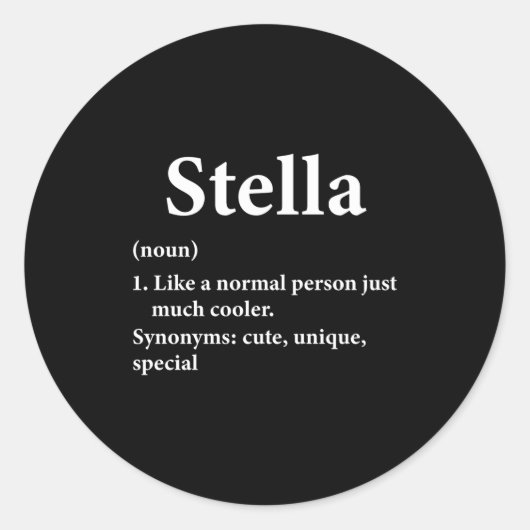 Stella Name Definition Funny D  ラウンドシール (正面)