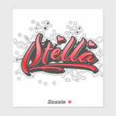 Stella red Heart Graffiti Aufkleber Sticker シール (シート)