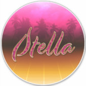 Stella Vorname Name golden pink Aufkleber Sticker シール (正面)