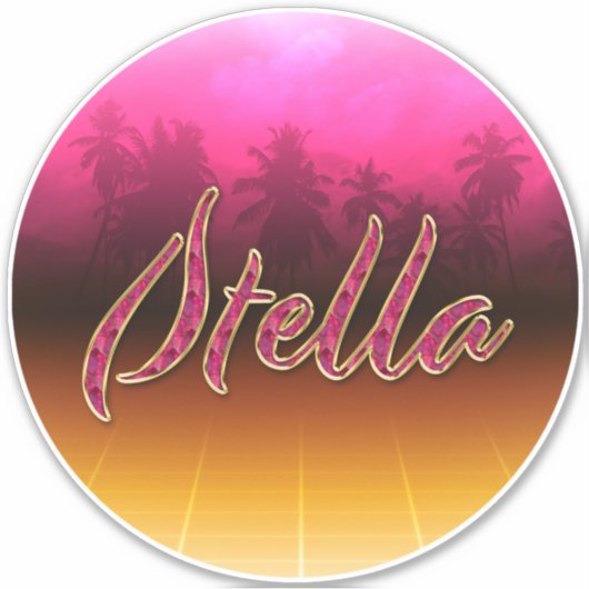 Stella Vorname Name golden pink Aufkleber Sticker シール (正面)