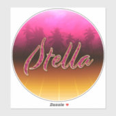 Stella Vorname Name golden pink Aufkleber Sticker シール (シート)