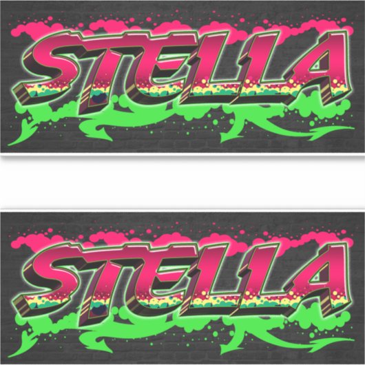 Stella Vorname Name Graffiti Aufkleber Sticker シール (正面)