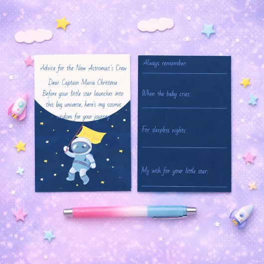 Stellar Arrival Baby Shower  アドバイスカード