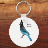 Stellar Blue Jay key chain キーホルダー (正面)