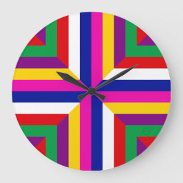 Stellar Cross-Section - Blue/Magenta - Balanced ラージ壁時計