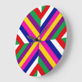 Stellar Cross-Section - Magenta/Yellow - Dynamic ラージ壁時計 (傾斜)