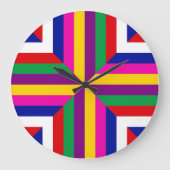 Stellar Cross-Section - Yellow/Purple -Balanced ラージ壁時計 (正面)