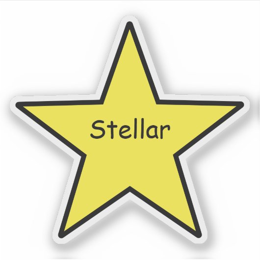 Stellar Star Sticker – Funny Minimal Sticker シール (正面)