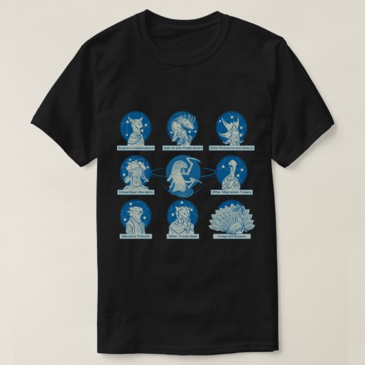 Stellaris Leviathan and other species. T-Shirt Tシャツ (デザイン正面)