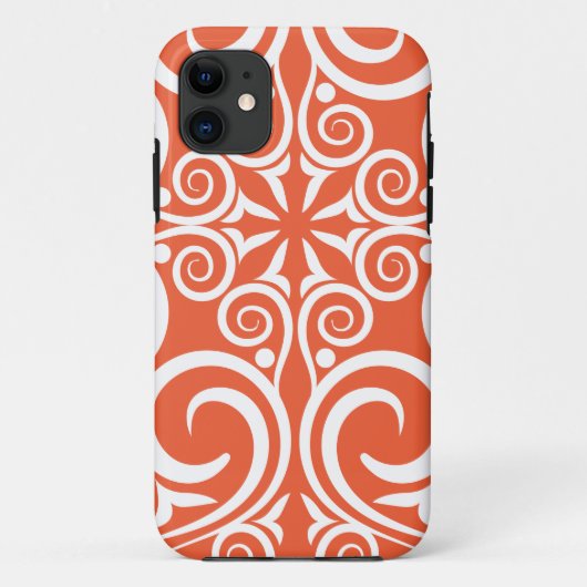 StellaRootのダマスク織のヴィンテージパターンケルト族のオレンジ Case-Mate iPhoneケース (裏面)